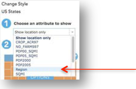 Choose an Attribute to Show Region
