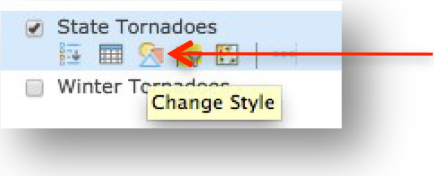 State Tornadoes Layer Change Style