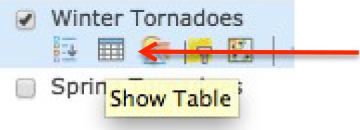 Winter Tornadoes Show Table